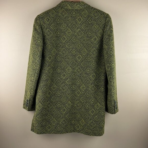 Tuzzi Green Geometric Long Blazer - Picture 2 of 10